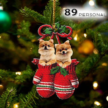Pomeranian Inside your gloves Christmas Holiday - One Sided Ornament