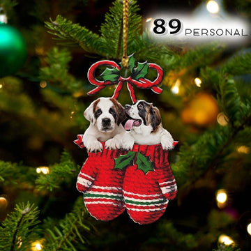 ST.Bernard Inside your gloves Christmas Holiday - One Sided Ornament