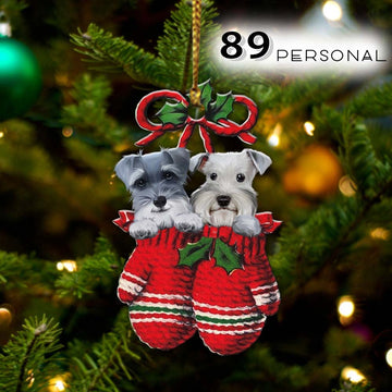 Schnauzer Inside your gloves Christmas Holiday - One Sided Ornament