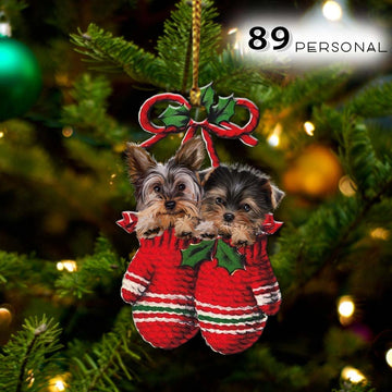 Yorkshire Terrier Inside your gloves Christmas Holiday - One Sided Ornament