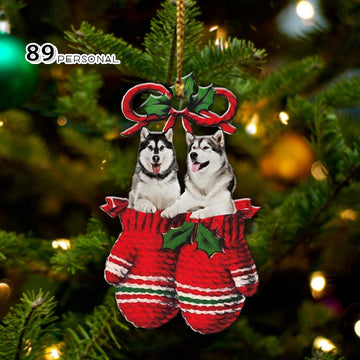 Alaskan Malamute Inside your gloves Christmas Holiday - One Sided Ornament