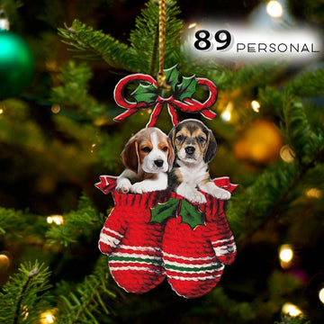 Beagle Inside your gloves Christmas Holiday - One Sided Ornament