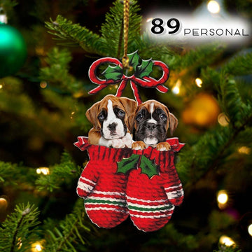 Boxer Inside your gloves Christmas Holiday - One Sided Ornament