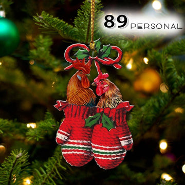 Chicken Inside your gloves Christmas Holiday - One Sided Ornament