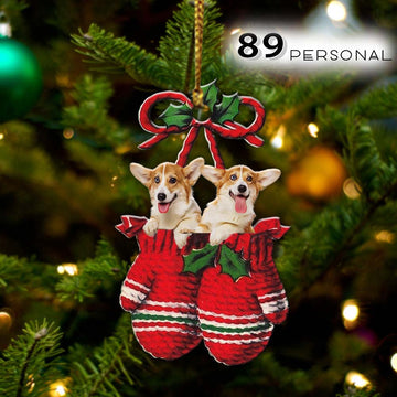 Corgi Inside your gloves Christmas Holiday - One Sided Ornament