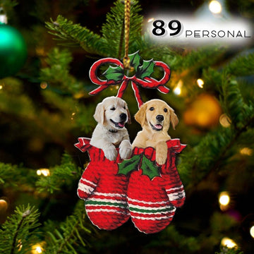 Golden Retriever Inside your gloves Christmas Holiday - One Sided Ornament