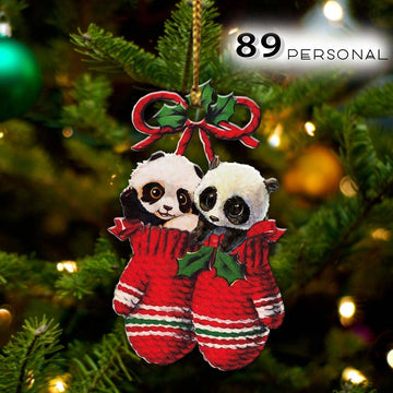 Panda Inside your gloves Christmas Holiday - One Sided Ornament