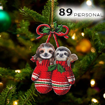 Sloth Inside your gloves Christmas Holiday - One Sided Ornament