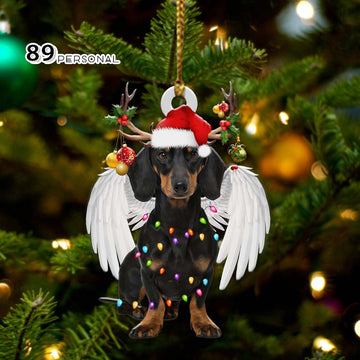 Angel Dachshund Christmas Holiday - Two Sided Ornament