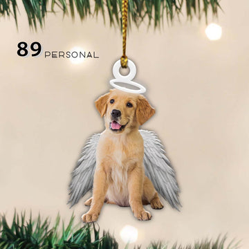 Angel Golden Retriever Home Car Holiday Decor - Two Sided Ornament