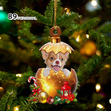 Chihuahua With Christmas Ball - Two Sided Ornament