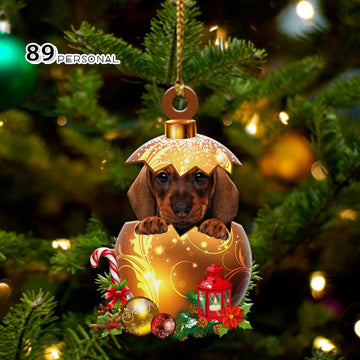 Dachshund With Christmas Ball - Two Sided Ornament