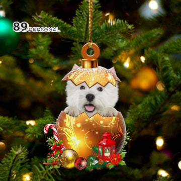 West Highland White Terrier With Christmas Ball - Two Sided Ornament
