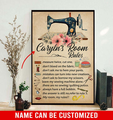 Sewing Room Rules Sewing Lovers - Personalized Poster