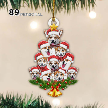 Cute Corgi Christmas Tree Holiday - Two Sided Ornament