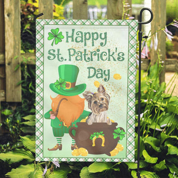 Dog Lovers Personalized Garden Flag Happy St Patrick's Day