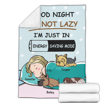 Good Night I Am Not Lazy Dog Lovers Personalized Blanket