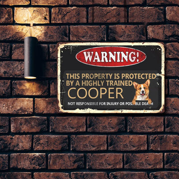 Dog Lovers Warning This Property Is Protected Personalized Color Metal Sign