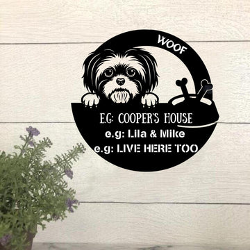 Dog Lovers The Dog's House Personalized Metal Sign