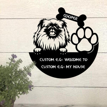 Dog Lovers Welcome To My House Personalized Funny Metal Sign