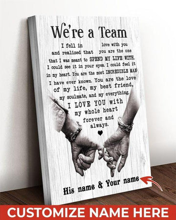 Couple Husband and Wife We are a team- Personalized Matte Canvas