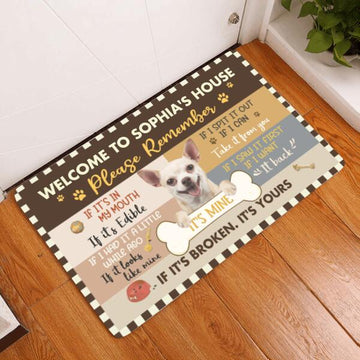 Funny Dog Welcome To My House - Personalized Doormat