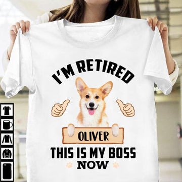 Dog Lovers I'm Retired This Is My Boss Now White Standard T-shirt & Mug