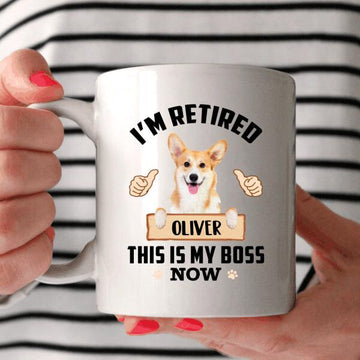 Dog Lovers I'm Retired This Is My Boss Now White Standard T-shirt & Mug