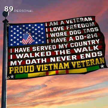 I am a Veteran Proud a Vietnam Veteran - House Flag