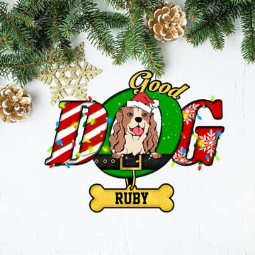Good Dog Christmas Personalized 1-Sided Ornament