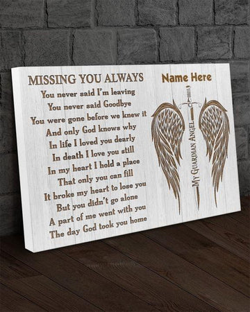 Missing you always My guardian angel - Personalized Matte Canvas