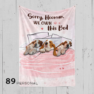 Basset Hounds Sorry Hooman, We Own This Bed - Personalized Blanket - Dog Lovers