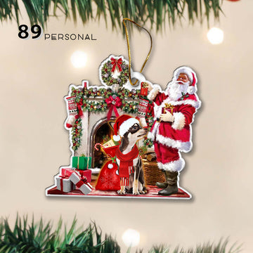 Cute Chihuahua With Santa Claus Christmas Holiday - Two Sided Ornament
