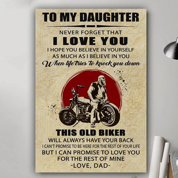To my daughter i love you biker poster - Gift for daughter from dad Gsge