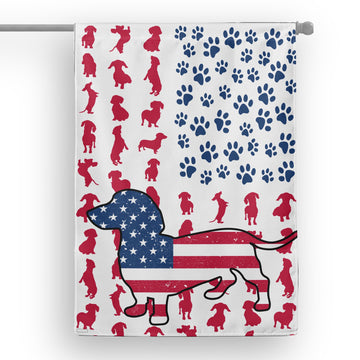 Dachshund American dog vector flag Independence Day - House Flag