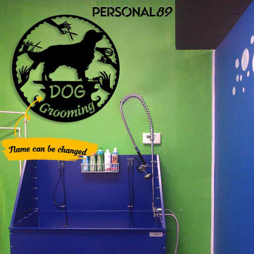 Dog Lovers Dog Grooming Salon - Personalized Salon Metal Sign