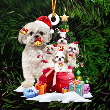 Shih Tzu and gift bags gift for her gift for him gift for Shih Tzu lover ornament