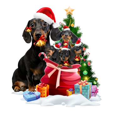 Dachshund and gift bags  Ornament