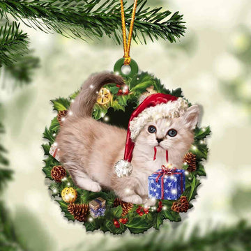 Munchkin cat and Christmas gift for her gift for him gift for Munchkin cat lover ornament