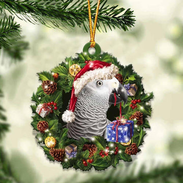 Grey Parrot and Christmas gift for her gift for him gift for Grey Parrot lover ornament