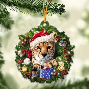 Cheetah and Christmas gift for her gift for him gift for Cheetah lover ornament