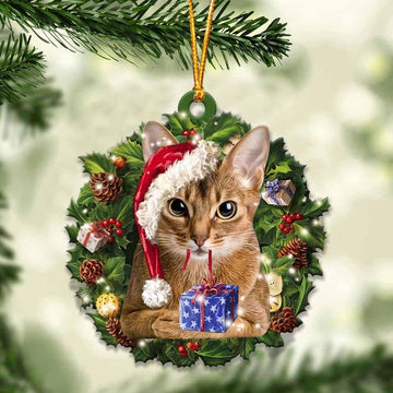 Abyssinian Cat and Christmas gift Abyssinian Cat lovers - One side ornament