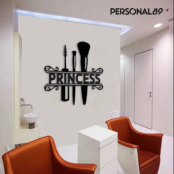 Princess Makeup and Beauty Salon - Personalized Salon Metal Sign