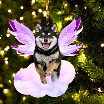 Black and Tan Shiba Inu and wings gift for her gift for him gift for Black and Tan Shiba Inu lover ornament