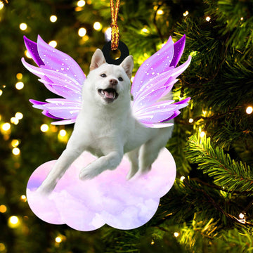 Cream Shiba Inu and wings gift for her gift for him gift for Cream Shiba Inu lover ornament