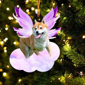 Red Shiba Inu and wings gift for her gift for him gift for Red Shiba Inu lover ornament