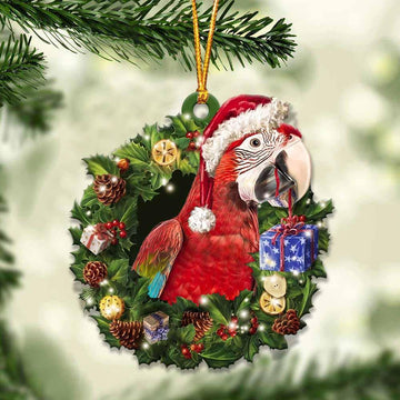 Green Wing Macaw and Christmas gift for her gift for him gift for Green Wing Macaw lover ornament