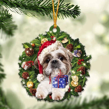 Shih tzu and Christmas gift for her gift for him gift for Shih Tzu lover ornament