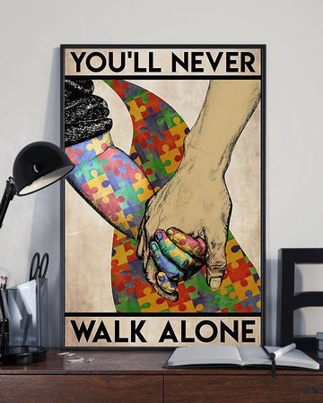 Autism Awareness You'll Never Walk Alone- Matte Canvas