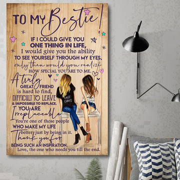 To My Bestie Your Are Irreplaceable Poster Christmas Gift For Besties